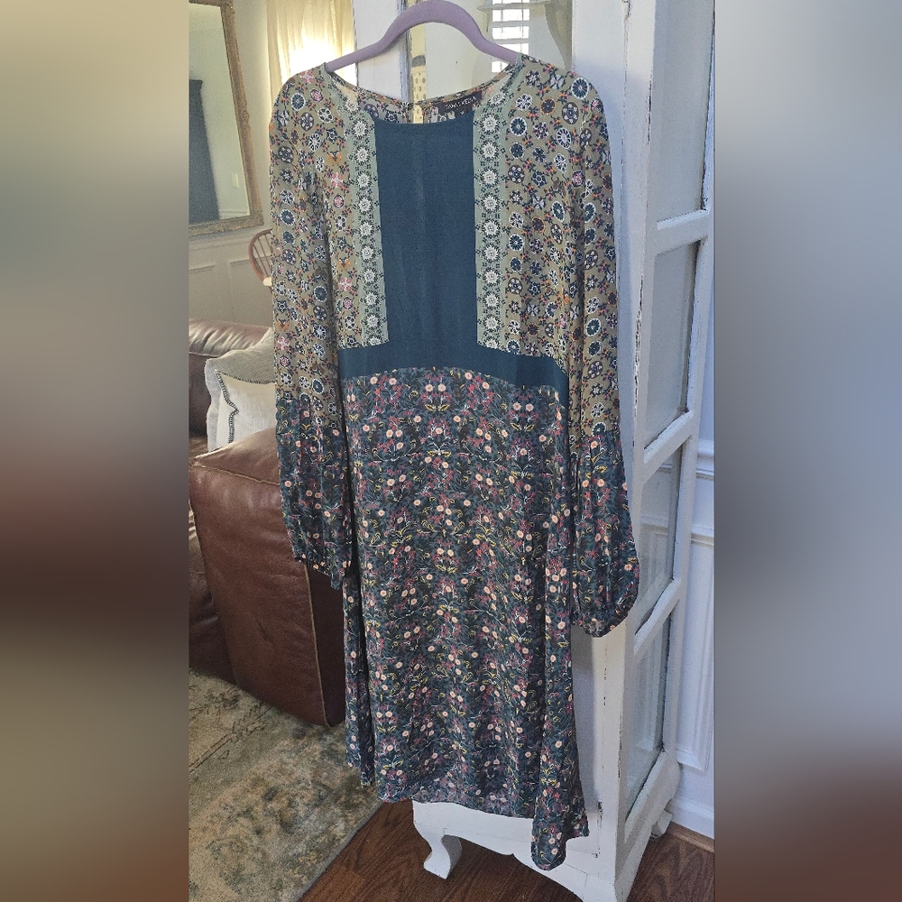 NWT Anthropologie Dress 12 Womens Tanvi Kedia Silk Bohemian Floral Midi